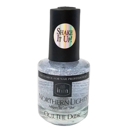 INM Northern Lights Hologram Top Coat, Silver, .50 oz.