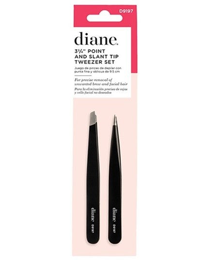 Diane Point & Slant Tip Tweezer Set, 3.75 inch