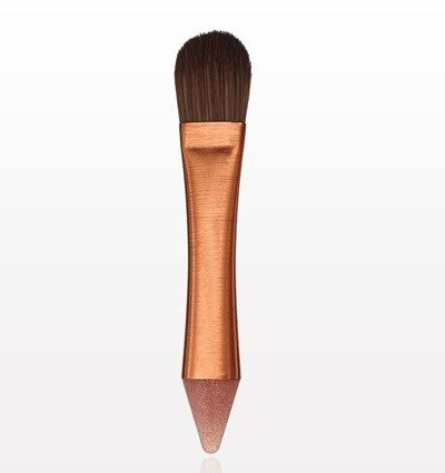 TBC Dual Ended Foundation Brush with Silicone Applicator, Rose Gold