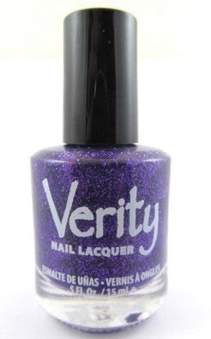 Verity Nail Lacquer, Purple Glitter G01