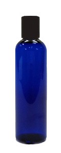 Cobalt Blue Plastic PET Bottle with Black Disc Cap