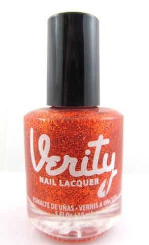 Verity Nail Lacquer, Golden Orange Glitter G07